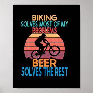 Beer And Biking Birthday Poster