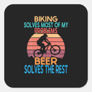 Beer And Biking Birthday Square Sticker