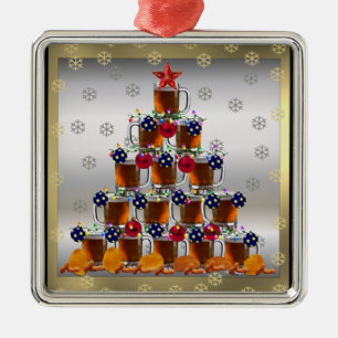 Beer and Chips Metal Ornament