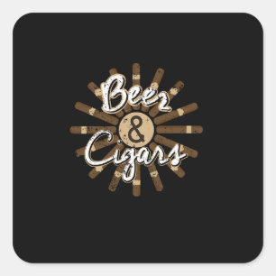 Beer And Cigars Cigar Lover Cigar Smoker Gift Square Sticker
