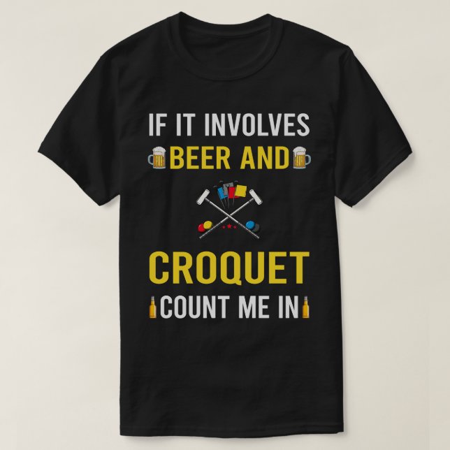 Beer And Croquet T-Shirt (Design Front)