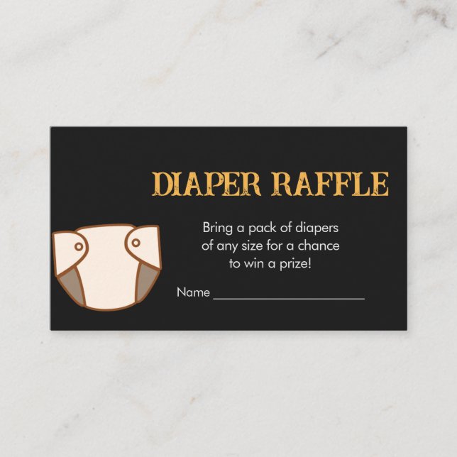 Beer and Diapers Baby Shower Diaper Raffle Enclosure Card (Front)