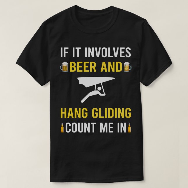 Beer And Hang Gliding Glider T-Shirt (Design Front)