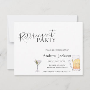 Beer and Martini Retirement Paraty Invitation