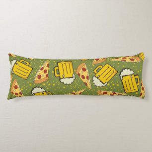 Beer and Pizza Pattern Body Cushion