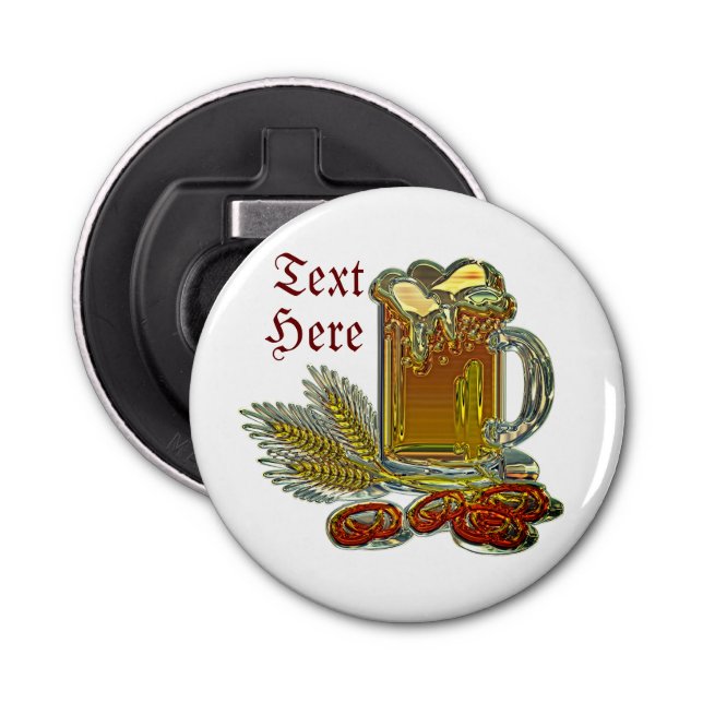 Beer and pretzels oktoberfest pub bar bottle opener (Front)