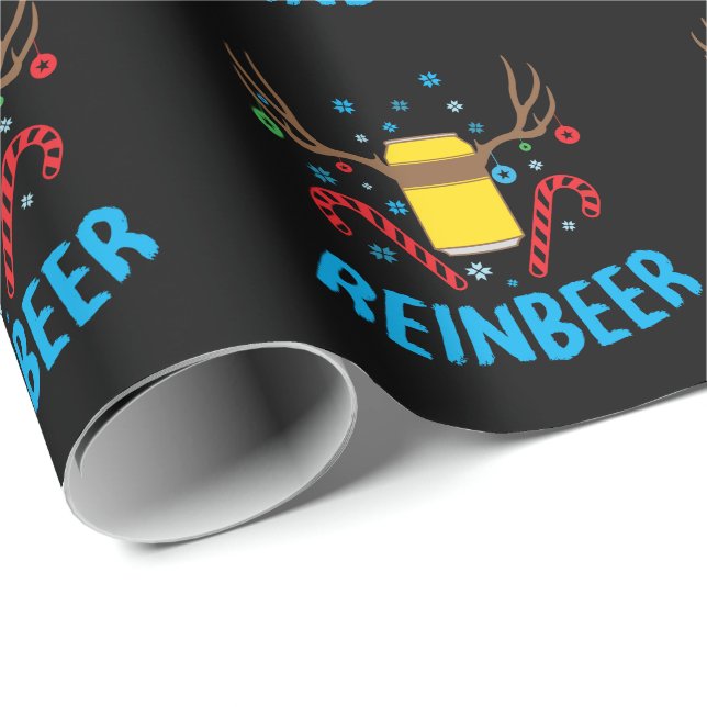 Beer and reindeer ugly wrapping paper (Roll Corner)