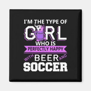 Beer And Soccer Female Humour Fun Fan Sports Attit Magnet