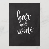 Beer and Wine Affordable Chalkboard Wedding Sign