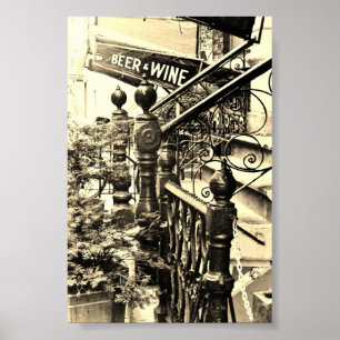 Beer and Wine Sepia poster