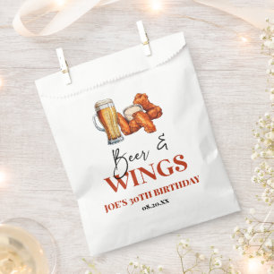 Beer and Wings Birthday Party Favour Bag