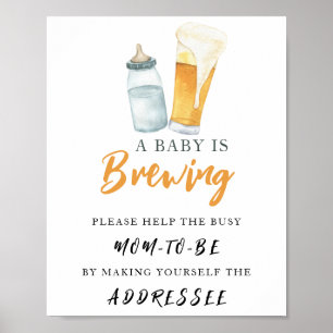 Beer baby shower - Help the Busy Mum-to-Be Poster