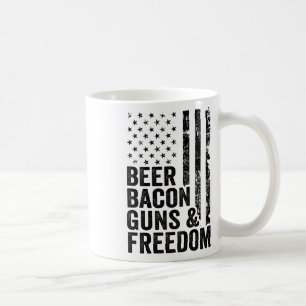 Beer Bacon Guns & Freedom _ Usa Flag Bbq Drink Coffee Mug