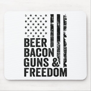 Beer Bacon Guns & Freedom _ Usa Flag Bbq Drink Mouse Pad