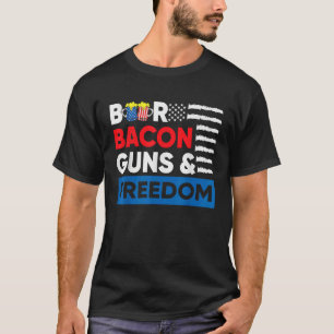 Beer Bacon Guns And Freedom 4th of July Vintage T-Shirt