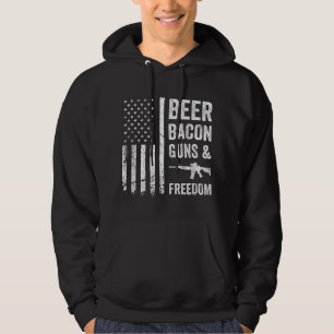 BEER BACON GUNS & FREEDOM - USA BBQ American Flag Hoodie