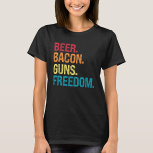 Beer Bacon Guns Freedom Vintage T-Shirt