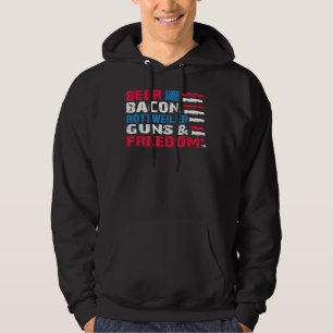 Beer Bacon Rottweiler Guns &amp Freedom  4th Of Ju Hoodie