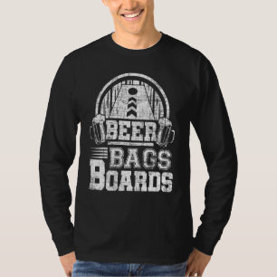 Beer Bags Boards Cornhole Distressed T-Shirt