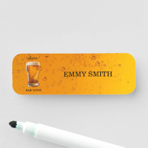 Beer Bar Business vintage logo shop Name Tag