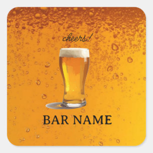 Beer Bar Business vintage logo shop Square Sticker