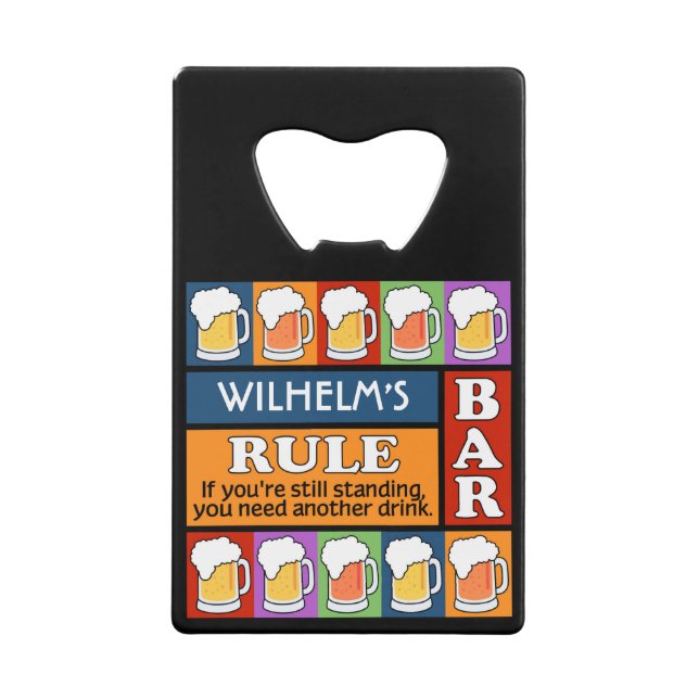 BEER Bar Pop Art custom monogram bottle opener (Front)