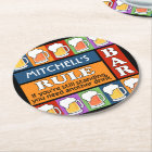 BEER Bar Pop Art custom name coasters
