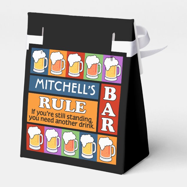 BEER Bar Pop Art CUSTOM NAME gift box (Back Side)