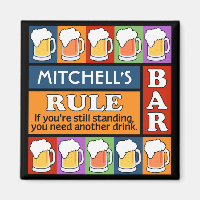 BEER Bar Pop Art CUSTOM NAME magnet