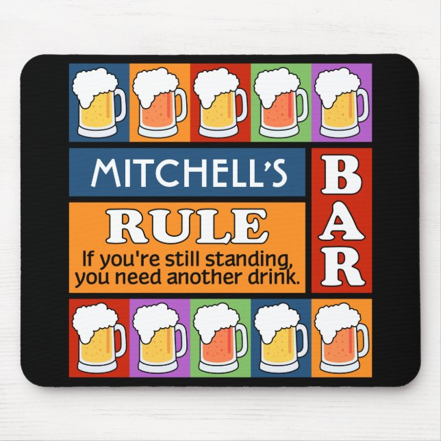 BEER Bar Pop Art CUSTOM NAME mousepad (Front)