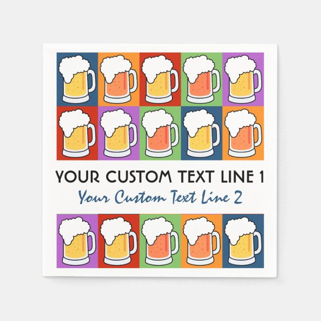 BEER Bar Pop Art custom paper napkins (Front)