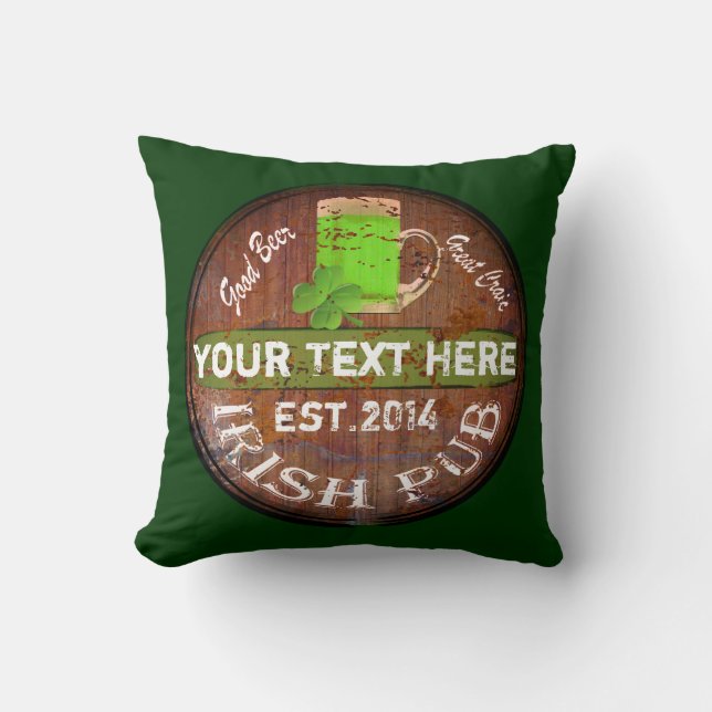 Beer barrel Irish pub Cushion (Front)
