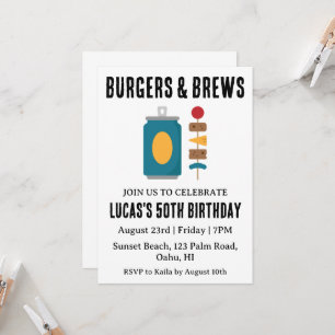 beer bbq birthday invitation