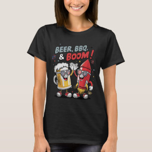 Beer Bbq Boom Funny Party T-Shirt