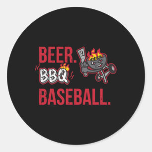 Beer Bbq Bysebyll Fire Summer Coming Classic Round Sticker
