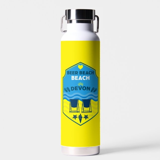 Beer Beach Devon Water Bottle (Front)
