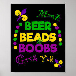 Beer Bead Breast Funny Carnival Party Men Gift Mar Poster