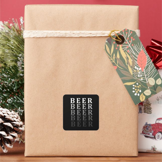 Beer, beer lovers design square sticker (Holiday)