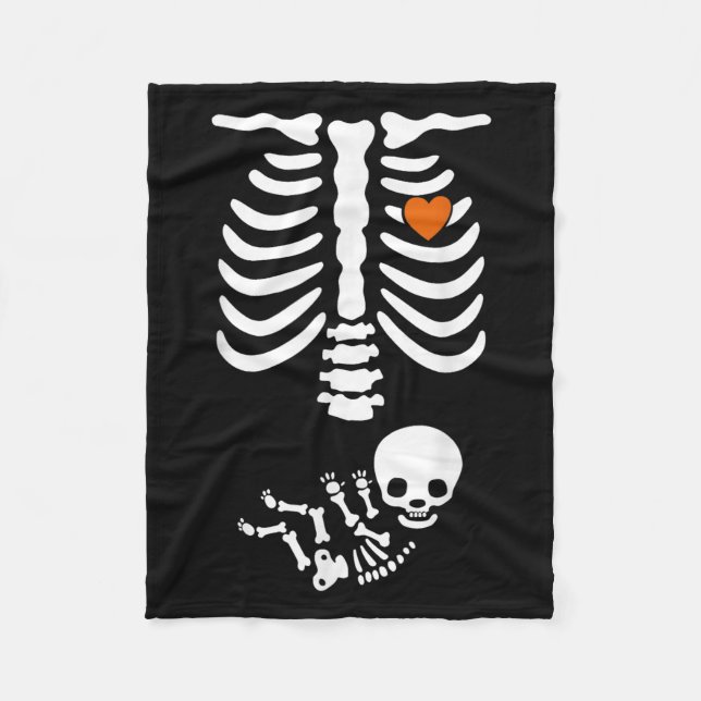 Beer Belly &amp; Baby Skeleton Pregnancy Couples H Fleece Blanket (Front)