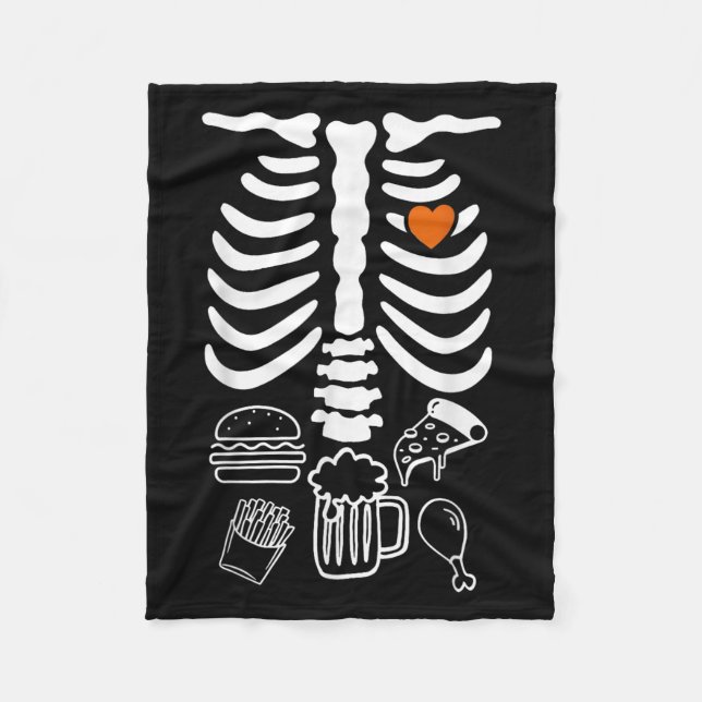 Beer Belly &amp; Baby Skeleton Pregnancy Couples H Fleece Blanket (Front)