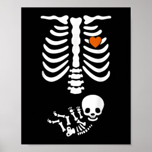 Beer Belly & Baby Skeleton Pregnancy Couples H Poster