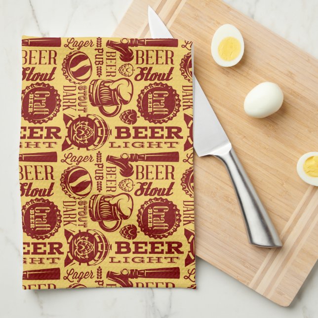 Beer Birthday Party Tea Towel (Quarter Fold)