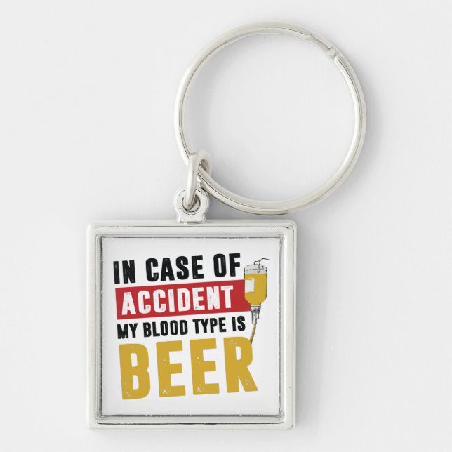 Beer blood type key ring (Front)