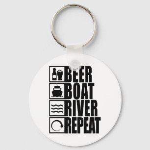 Beer Boat River Repeat Drinking River Life  Key Ring