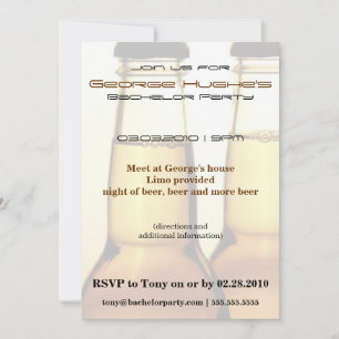 Beer Bottle Bachelor Party Invitations