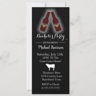 Beer Bottle Bachelor Wedding Party Invitation