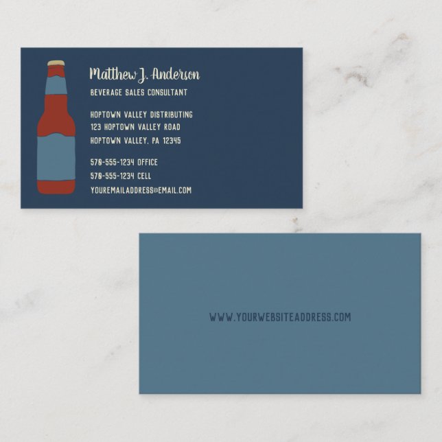 Beer Bottle Beer Distrubutor Bar Themed  Business Card (Front/Back)