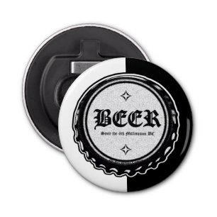 BEER - Bottle Cap Black and White Bottle Opener