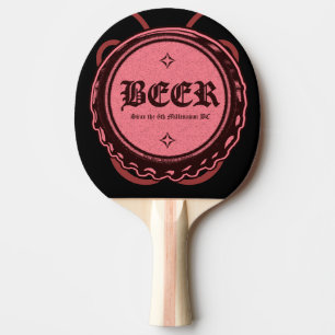 BEER! Bottle Cap  Ping Pong Paddle