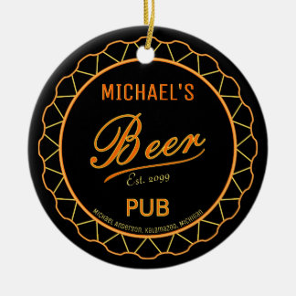 Beer Bottle Cap Pub Ceramic Ornament